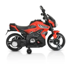 Moni Kinder Elektromotorrad Houston 1188F Musik, MP3, Scheinwerfer, Stützräder rot