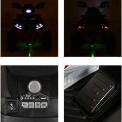 Moni Kinder Elektroquad Speed Kunststoffreifen Fernbedienung Scheinwerfer Musik gelb