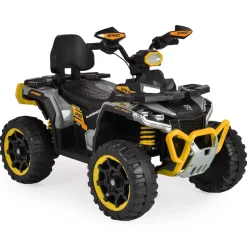 Moni Kinder Elektroquad Speed Kunststoffreifen Fernbedienung Scheinwerfer Musik gelb