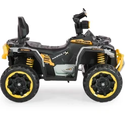 Moni Kinder Elektroquad Speed Kunststoffreifen Fernbedienung Scheinwerfer Musik gelb
