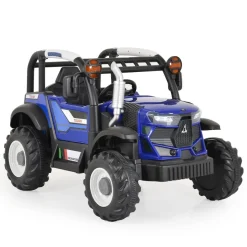 Moni Kinder-Elektro Traktor Harvest Fernbedienung, Hupe, Lichter, Musik, MP3 blau