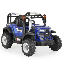 Moni Kinder-Elektro Traktor Harvest Fernbedienung, Hupe, Lichter, Musik, MP3 blau