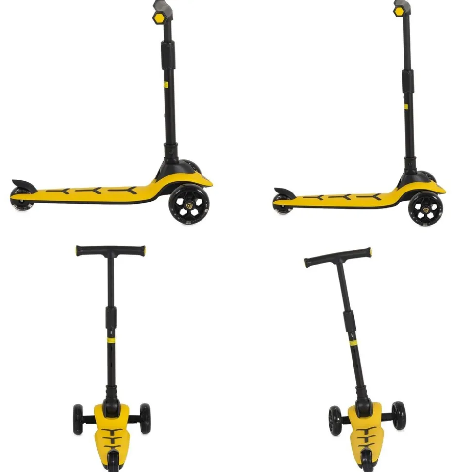 Moni Kinderroller Lamborghini Pro PU-Räder ABEC-7 LED Hinterradbremse bis 50 kg gelb