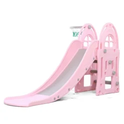 Moni Kinderrutsche Verena 18017, bis 40 kg, Basketballkorb, 172 cm Rutschlänge rosa