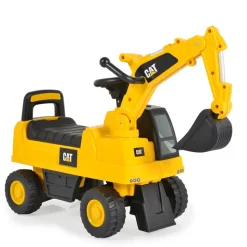 Moni Kinder Rutschfahrzeug Bagger CAT Excavator 662 Schaufel, Staufach, Musik gelb