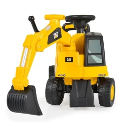 Moni Kinder Rutschfahrzeug Bagger CAT Excavator 662 Schaufel, Staufach, Musik gelb