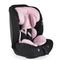 Moni Kindersitz i-Size Start (76-150cm) Kopfstütze verstellbar, Kuscheltier rosa
