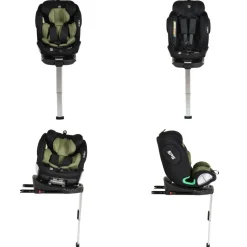 Moni Kindersitz Legend i-Size (40-150cm) Isofix 360 Grad-Drehung Stützbein SPS grün