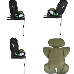 Moni Kindersitz Legend i-Size (40-150cm) Isofix 360 Grad-Drehung Stützbein SPS grün