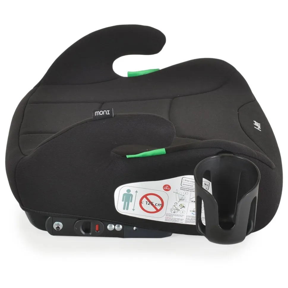Moni Kindersitz, Sitzerhöhung i-Jet (125-150cm) Gruppe 3, Getränkehalter Isofix schwarz