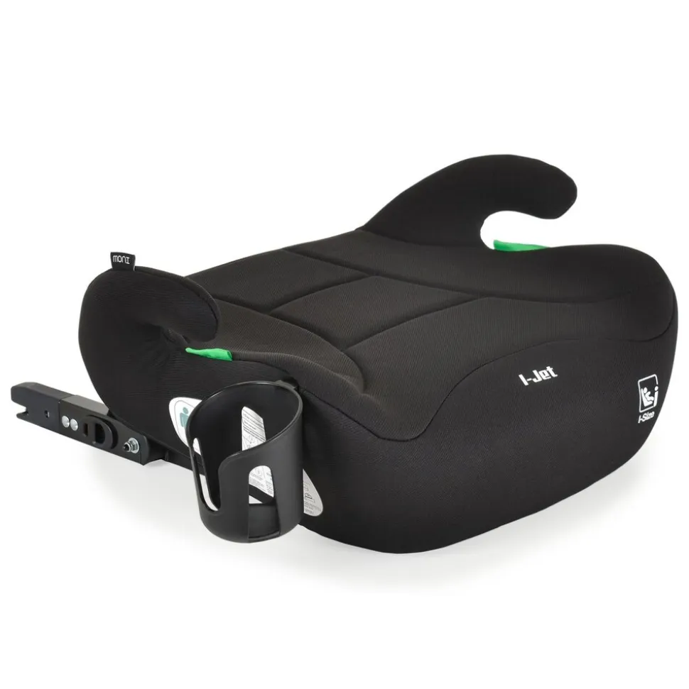 Moni Kindersitz, Sitzerhöhung i-Jet (125-150cm) Gruppe 3, Getränkehalter Isofix schwarz