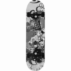 Moni Kinder Skateboard Lux 3006, ABEC-5 Lager 85A-PU-Räder Deckgröße 79 x 21 cm schwarz