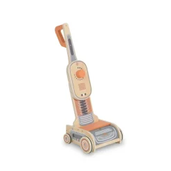 Moni Kinder-Spielzeug Staubsauger W10D888 Holz, Spiel-Schmutz, Räder, ab 3 Jahre orange