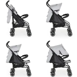 Moni Kinderwagen, Buggy Jerry, Sonnendach, schwenkbare Vorderräder, EVA-Räder grau/schwarz