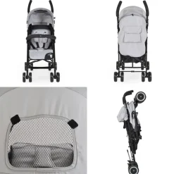Moni Kinderwagen, Buggy Jerry, Sonnendach, schwenkbare Vorderräder, EVA-Räder grau/schwarz