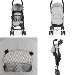 Moni Kinderwagen, Buggy Jerry, Sonnendach, schwenkbare Vorderräder, EVA-Räder grau/schwarz