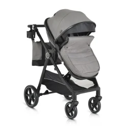 Moni Kinderwagen 2 in 1 Tokyo 22 kg umbaubar Wickeltasche Stoßdämpfer klappbar grau