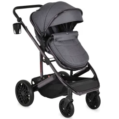 Moni Kombikinderwagen 3 in 1 all Road umbaubar Babyschale Sportsitz Tragetasche grau