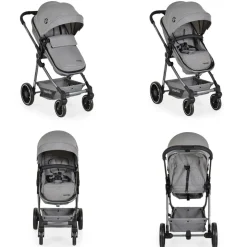 Moni Kombikinderwagen 2 in 1 Giselle umbaubar Korb klappbar 5-Punkt-Gurt 22 kg grau