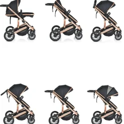 Moni Kombikinderwagen 2 in 1 Thira Babywanne, umbaubar, Sportsitz, Fußabdeckung schwarz
