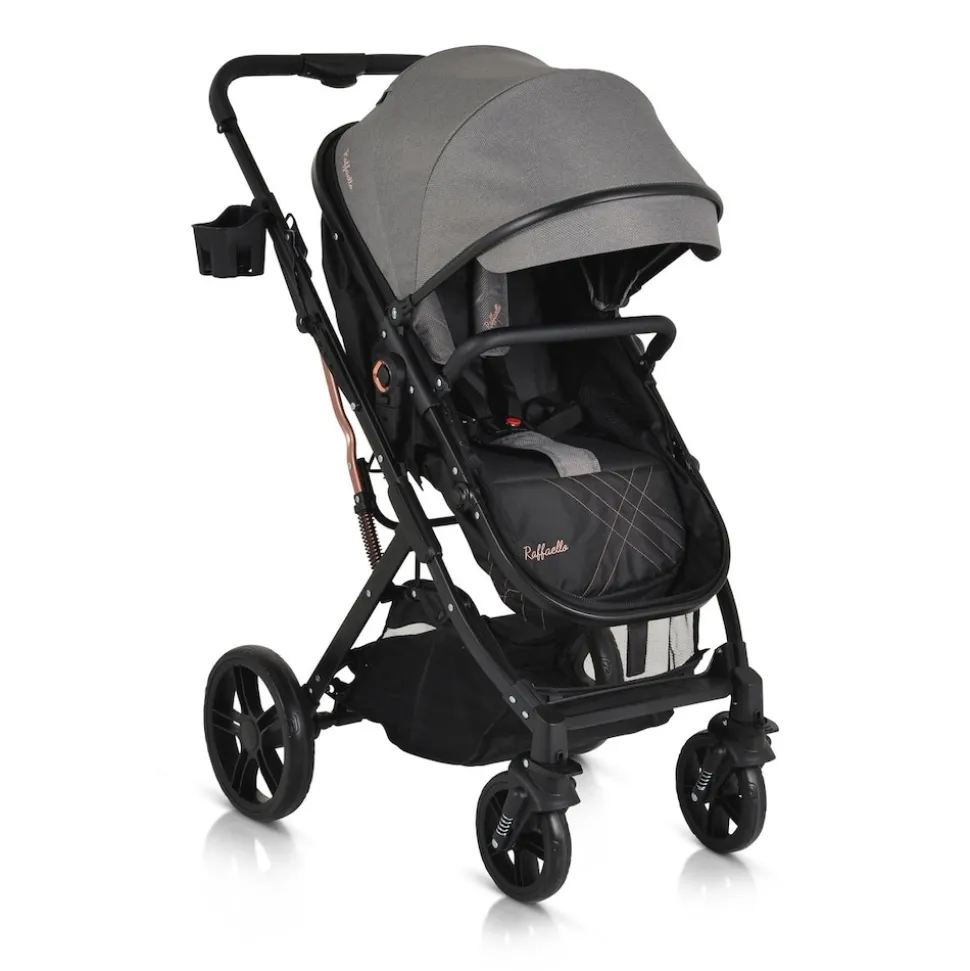 Moni Kombikinderwagen Rafaello 2 in 1, umbaubar, Sportsitz, Fußabdeckung, Tasche grau