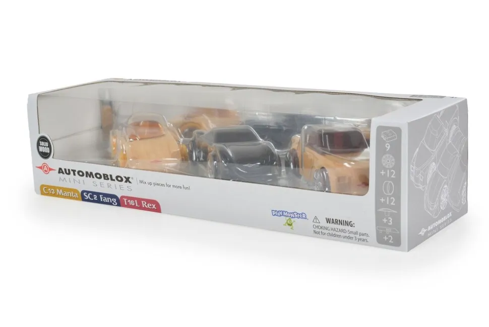 Moni Mini Spielzeug Holzautos Sportwagen 3er Set 53111 ab 3 Jahre geeignet bunt