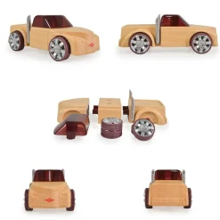 Moni Mini Spielzeug Holzautos Sportwagen 3er Set 53111 ab 3 Jahre geeignet bunt