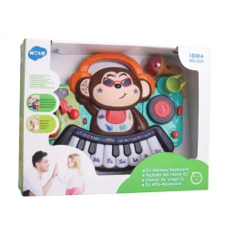 Moni Musikspielzeug Keyboard DJ Monkey 3137 Melodien, Tasten, Licht, Mikrofon bunt