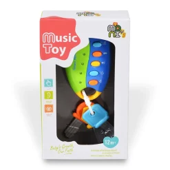 Moni Musikspielzeug Schlüsselbund K999-80B Tasten, Musik, Licht, drei Schlüssel bunt
