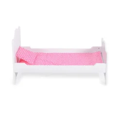 Moni Puppenbett PH12B019 aus Holz, Maße 48 x 32 x 30 cm, Kissen und Unterlage weiß