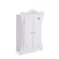 Moni Puppenkleiderschrank PH12B011, Holz, Maße 42,5 x 22 x 57 cm, 3 Kleiderbügel weiß