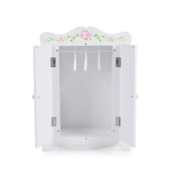 Moni Puppenkleiderschrank PH12B011, Holz, Maße 42,5 x 22 x 57 cm, 3 Kleiderbügel weiß