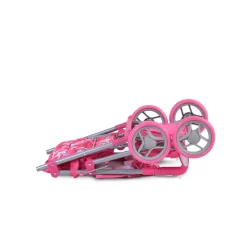 Moni Puppenwagen Stars 9351 faltbar, Rückenlehne und Schiebegriffe verstellbar pink