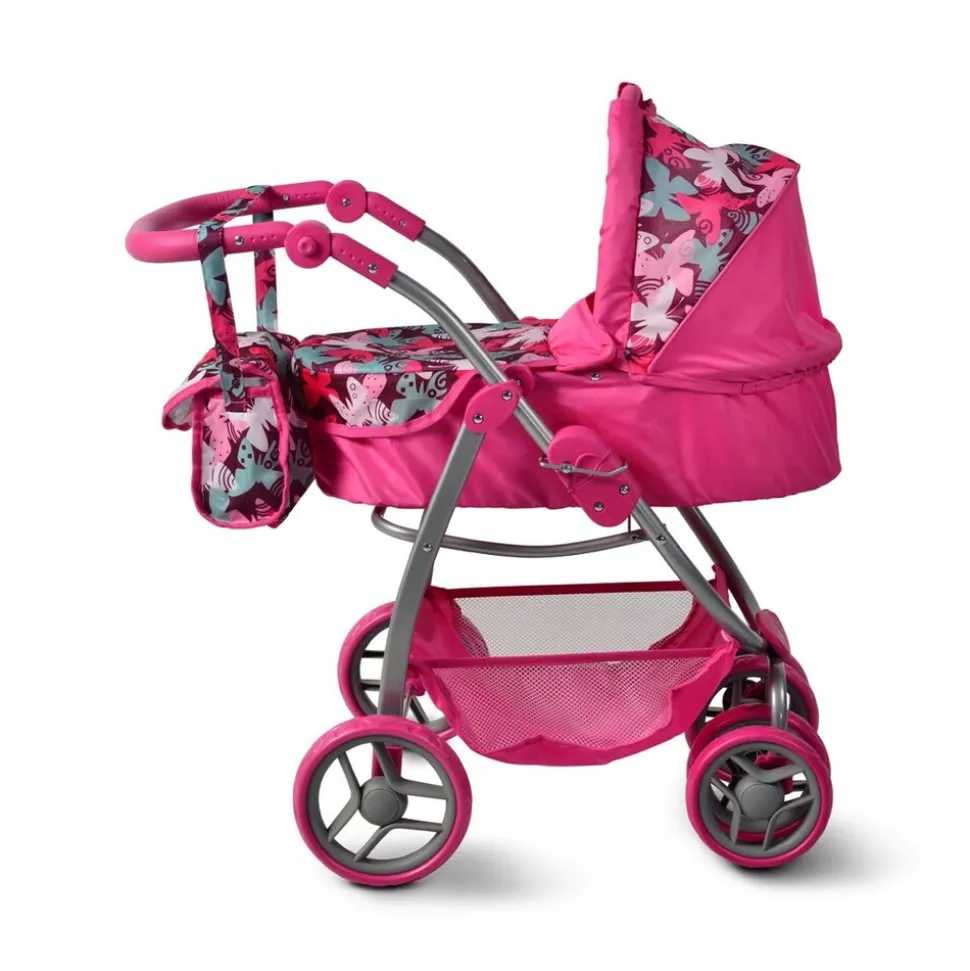 Moni Puppenwagen Sweet Hard 9662, mit Winterkorb und Tasche, einstellbare Höhe
