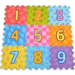 Moni 3020 Puzzlematte 9-teilig Zahlen Puzzleteppich Teilegröße 31 x 31 cm bunt