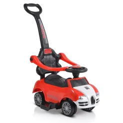 Moni Rutschauto 2 in 1 Rider 308, Rutscher mit Griff, Lehne, Bügel, Fußstütze rot
