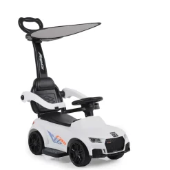 Moni Rutschauto, Victory 2 in 1 Rutscher mit Griff Lehne Fußstütze Musikfunktion weiß