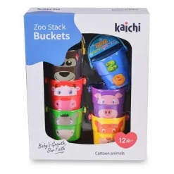 Moni Sandspielzeug Spielzeugeimer-Set K999-219B Wasser, Sand, 6 bunte Eimer rot