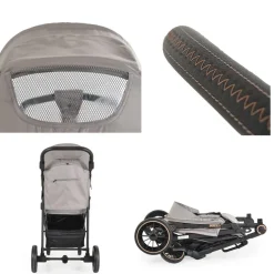 Moni Sommerkinderwagen Buggy, Kinderbuggy, Sonnendach, EVA-Räder, verstellbar beige