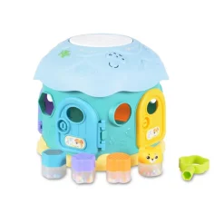 Moni Sortierspiel Steckspiel Pilzhaus Musik Licht Formsortierspiel 4 Formen blau