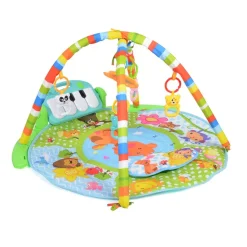 Moni Spielbogen Piano 696-R, Krabbeldecke, Musiktasten, Spiegel, Spielcenter blau