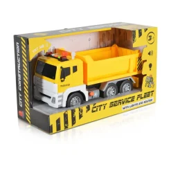 Moni Spielzeug-LKW Muldenkipper 1:12 Sound- und Lichteffekte Kippfunktion Dumper gelb