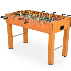 Moni Tischfußball 1019A Holz, Handschiebezähler, Kickertisch, 22 Figuren, Soccer braun
