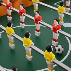 Moni Tischfußball 1019A Holz, Handschiebezähler, Kickertisch, 22 Figuren, Soccer braun