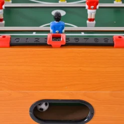 Moni Tischfußball 1019A Holz, Handschiebezähler, Kickertisch, 22 Figuren, Soccer braun