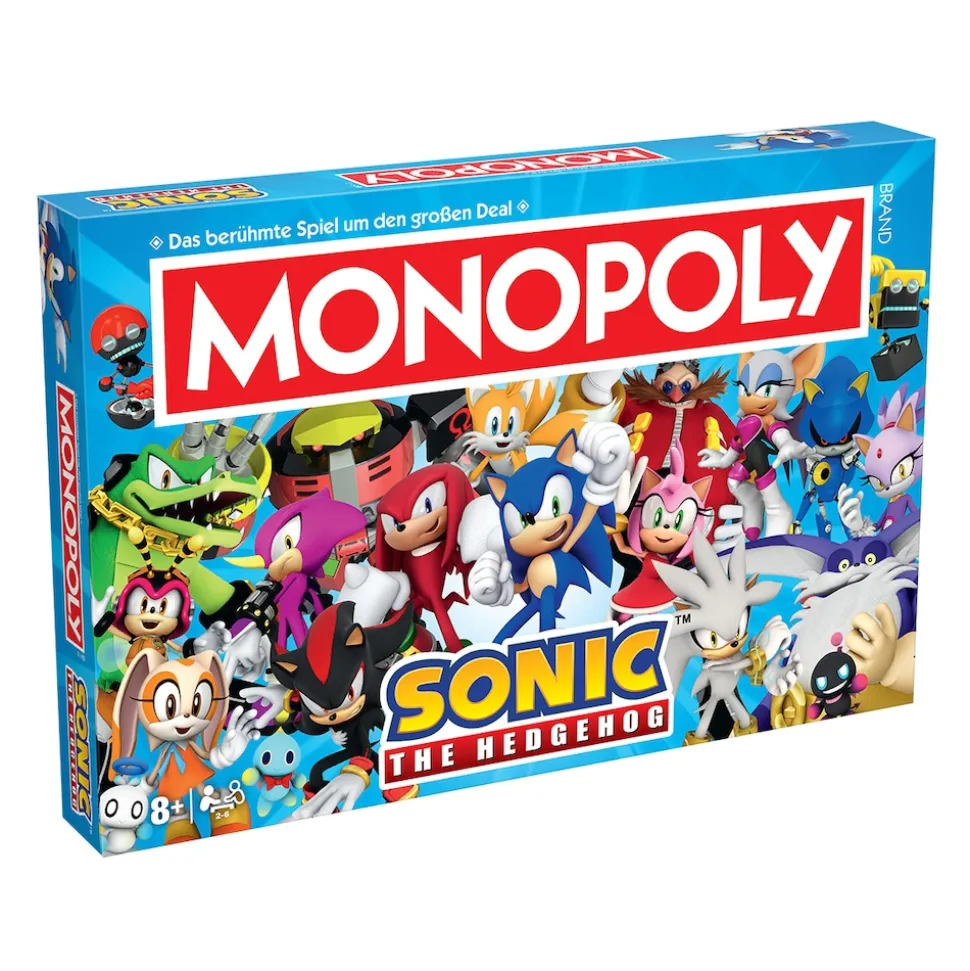 Monopoly - Sonic + 6 EXTRA Spielfiguren Gesellschaftsspiel Brettspiel Spiel