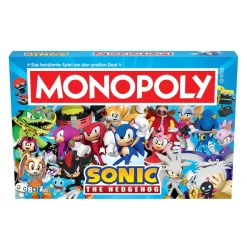 Monopoly - Sonic + 6 EXTRA Spielfiguren Gesellschaftsspiel Brettspiel Spiel