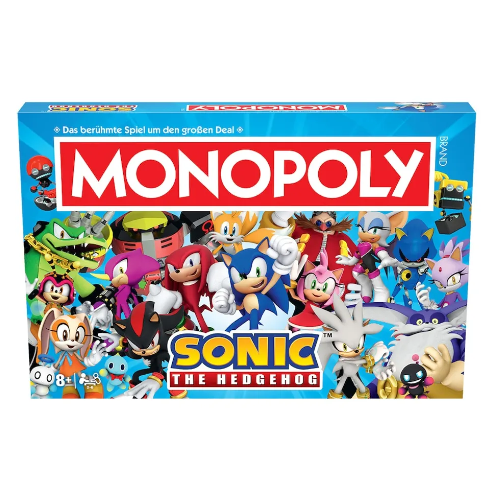 Monopoly - Sonic + 6 EXTRA Spielfiguren Gesellschaftsspiel Brettspiel Spiel