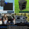 24MOVE® Campingküche BERGAMO faltbar, Aluminium Reiseküche mit Arbeitsplatte, Staufächern & stabilem Gestell für Camping