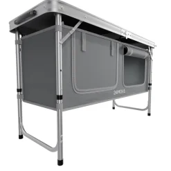 24MOVE® Campingküche PRAIA faltbar, Alu Outdoorküche mit Arbeitsplatte und Staufächern, höhenverstellbar